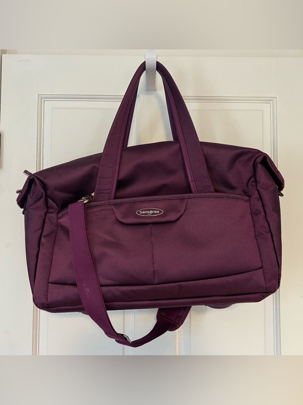 Samsonite Deep Plum Travel Tote with Shoulder Strap